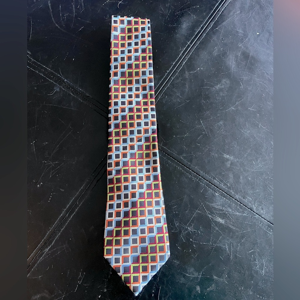 Antonio Ricci Mens Tie Designer Luxury Geometric